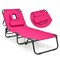 5-Position Adjustable Foldable Chaise Lounge Chair with Removable Pillows and Face Hole for Outdoors